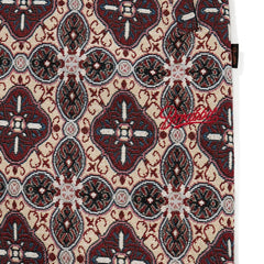 Ethnic Wide Track Pants Beige Burgundy