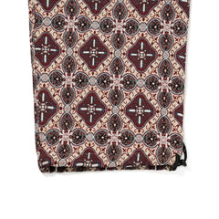 Ethnic Wide Track Pants Beige Burgundy