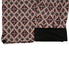 Ethnic Wide Track Pants Beige Burgundy