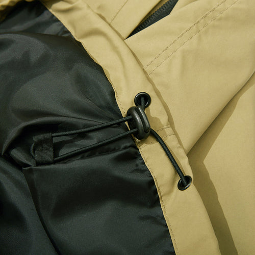 Cozy Hooded Anorak Jacket Khaki