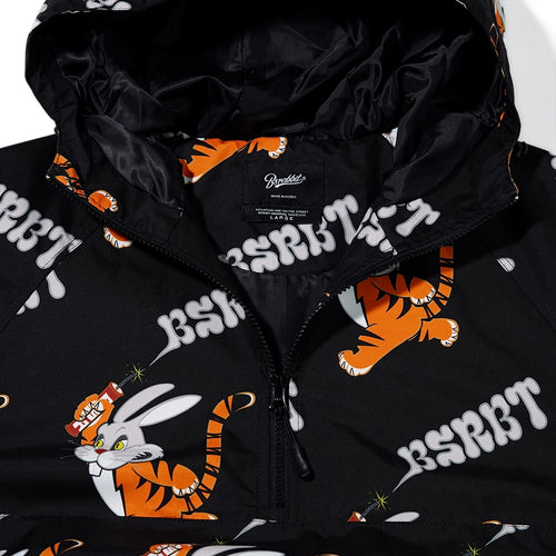 Tiger Rabbit Hooded Anorak Jacket Black