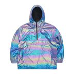 Cozy Hooded Anorak Jacket Hologram Blue