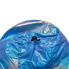 Cozy Hooded Anorak Jacket Hologram Blue