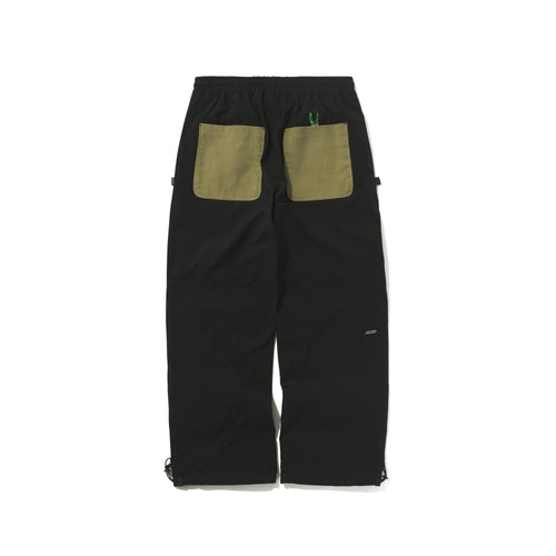 Open 4 Pocket Wide Track Pants Black / Corduroy Beige