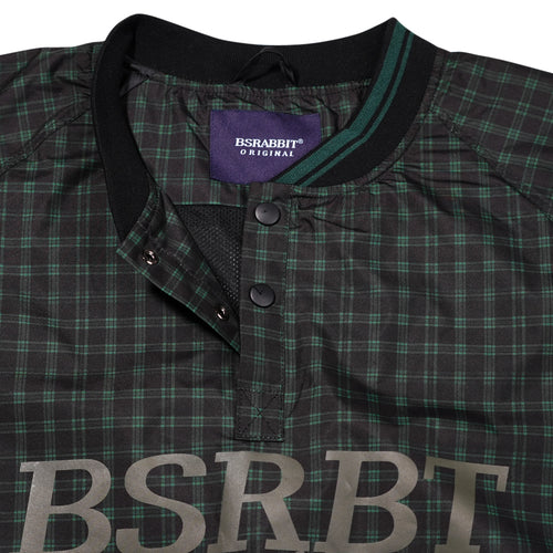 Bsrbt Sporty Pullover Snap Jacket Check Green