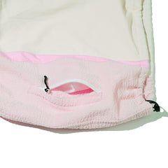 Comfortable Pullover Snap Jacket Ivory/Pink