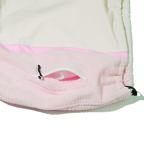 Comfortable Pullover Snap Jacket Ivory/Pink