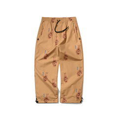 3D Bearrabbit Wide Track Pants Brown