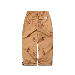 3D Bearrabbit Wide Track Pants Brown