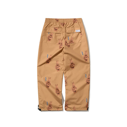 3D Bearrabbit Wide Track Pants Brown