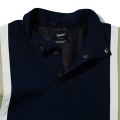 Comfortable Pullover Snap Jacket Navy / Mint