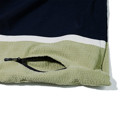 Comfortable Pullover Snap Jacket Navy / Mint