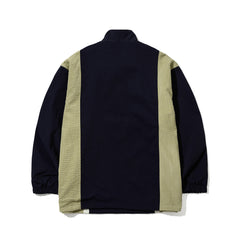 Comfortable Pullover Snap Jacket Navy / Mint