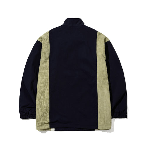 Comfortable Pullover Snap Jacket Navy / Mint