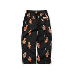 3D Bearrabbit Wide Track Pants Black