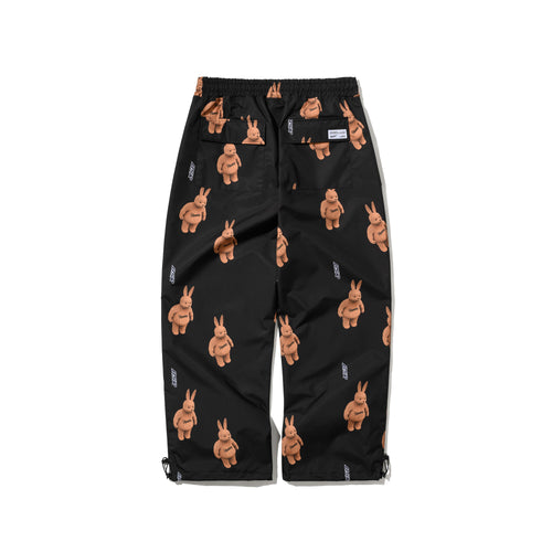 3D Bearrabbit Wide Track Pants Black
