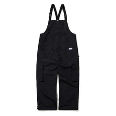Cargo Pocket Wide Bib Pants Black