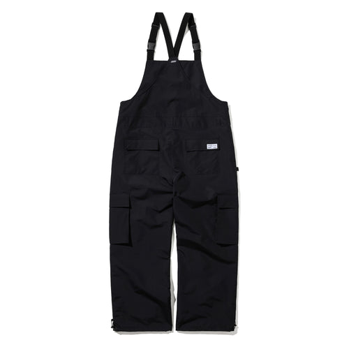 Cargo Pocket Wide Bib Pants Black