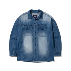 Over Fit Denim Shirts Brush Blue
