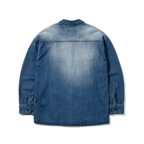 Over Fit Denim Shirts Brush Blue
