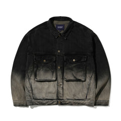 Big Cargo Loosefit Denim Jacket Vintage Black