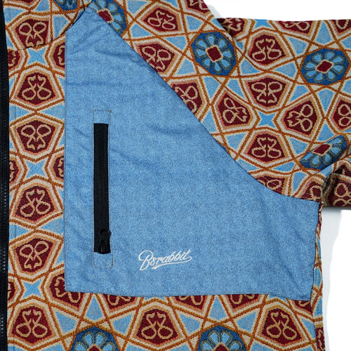 Ethnic Hooded Jacket Beige Sky