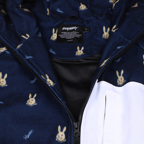 Royal Fleece Hooded Jacket Mini Bear Rabbit Navy