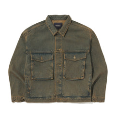 Big Cargo Loosefit Denim Jacket Brown