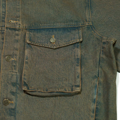 Big Cargo Loosefit Denim Jacket Brown