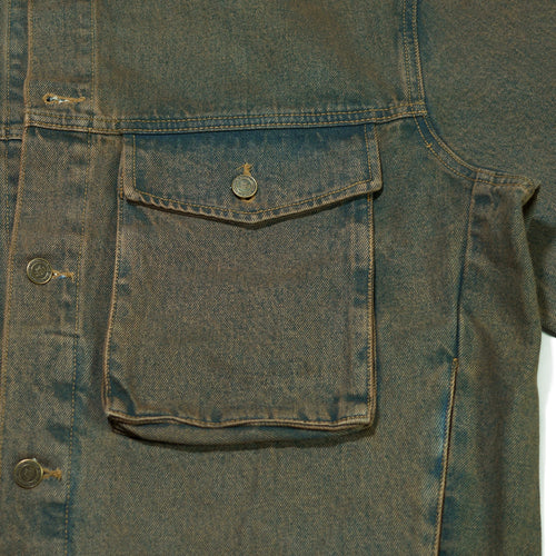 Big Cargo Loosefit Denim Jacket Brown