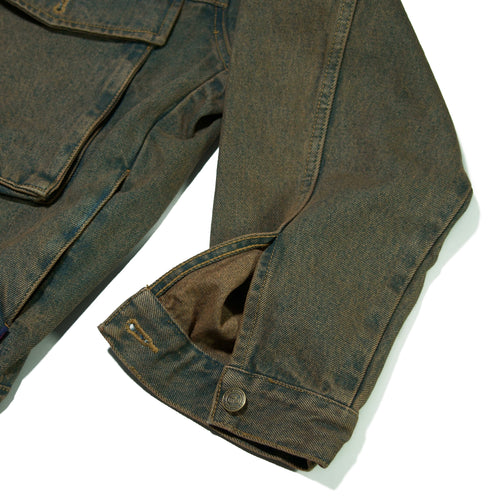 Big Cargo Loosefit Denim Jacket Brown