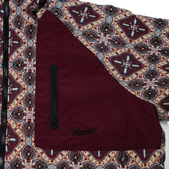 Ethnic Hooded Jacket Beige Burgundy