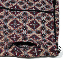 Ethnic Hooded Jacket Beige Burgundy