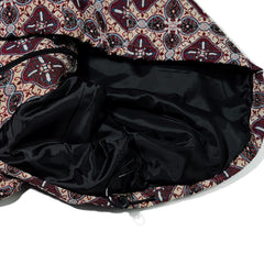 Ethnic Hooded Jacket Beige Burgundy