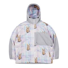 Royal Fleece Hooded Jacket Bear Rabbit Pastel Check
