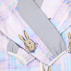 Royal Fleece Hooded Jacket Bear Rabbit Pastel Check