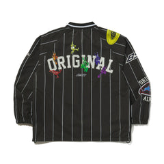 Stripe Sporty Pullover Jacket Black