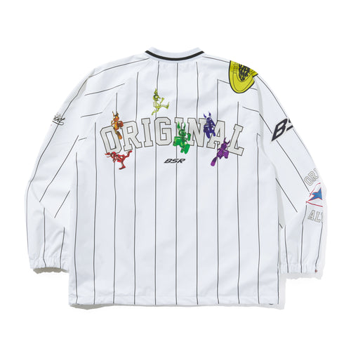 Stripe Sporty Pullover Jacket White