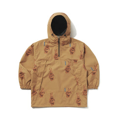 3D Bearrabbit Hooded Anorak Jacket Brown