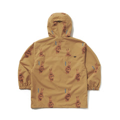 3D Bearrabbit Hooded Anorak Jacket Brown