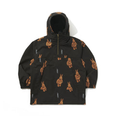 3D Bearrabbit Hooded Anorak Jacket Black