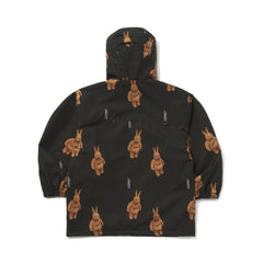 3D Bearrabbit Hooded Anorak Jacket Black