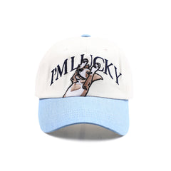Lucky Character Cap Denim / Cream