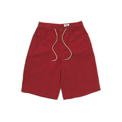 Carpenter Loosefit Cotton Short Pants Burgandy