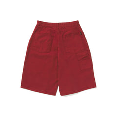 Carpenter Loosefit Cotton Short Pants Burgandy