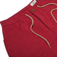 Carpenter Loosefit Cotton Short Pants Burgandy