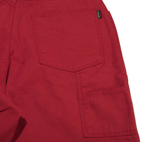 Carpenter Loosefit Cotton Short Pants Burgandy