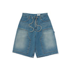 Work Loosefit Denim Short Pants Blue