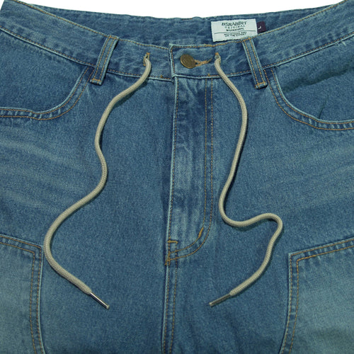 Work Loosefit Denim Short Pants Blue