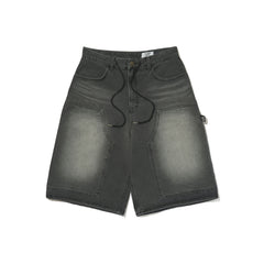 Work Loosefit Denim Short Pants Black